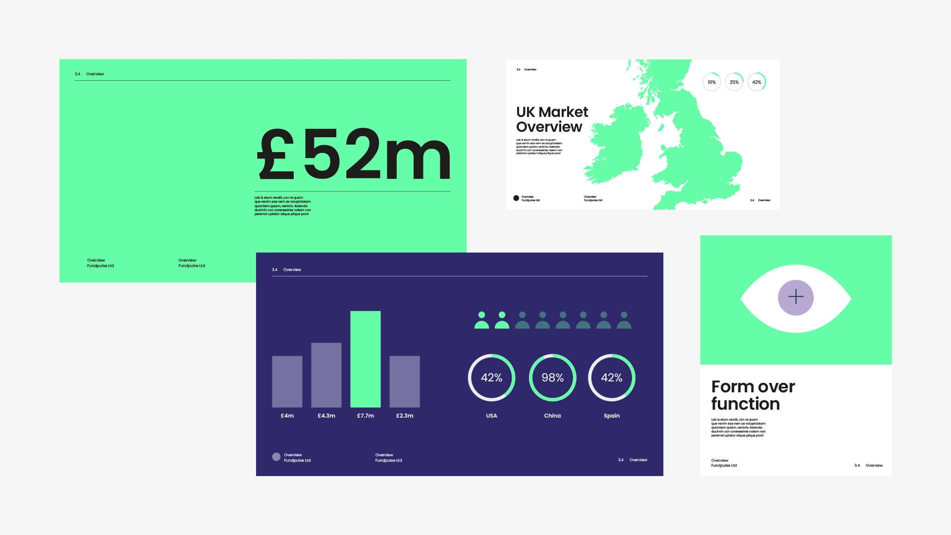 Preview of infographics design in a pitch deck