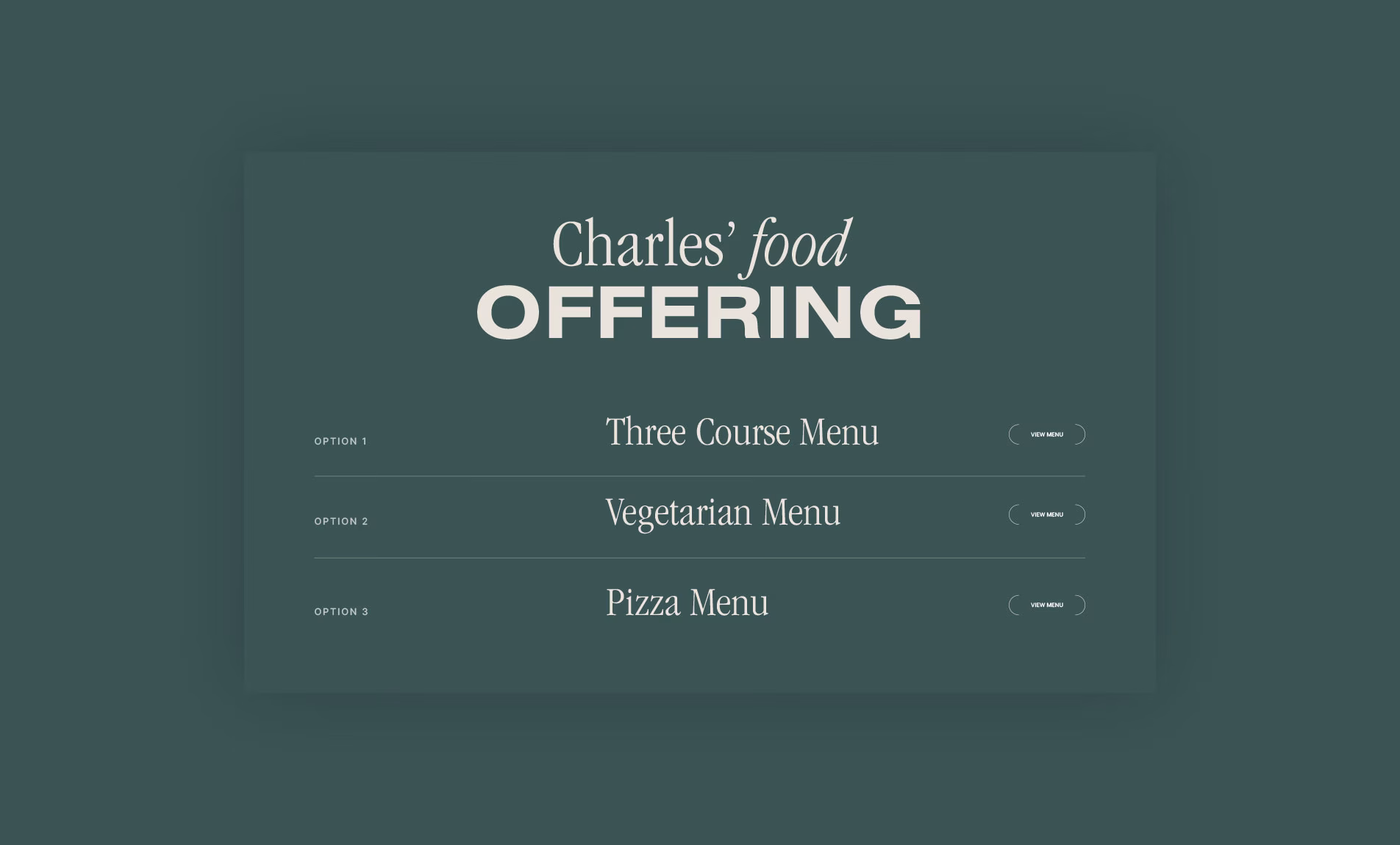 Preview of menu